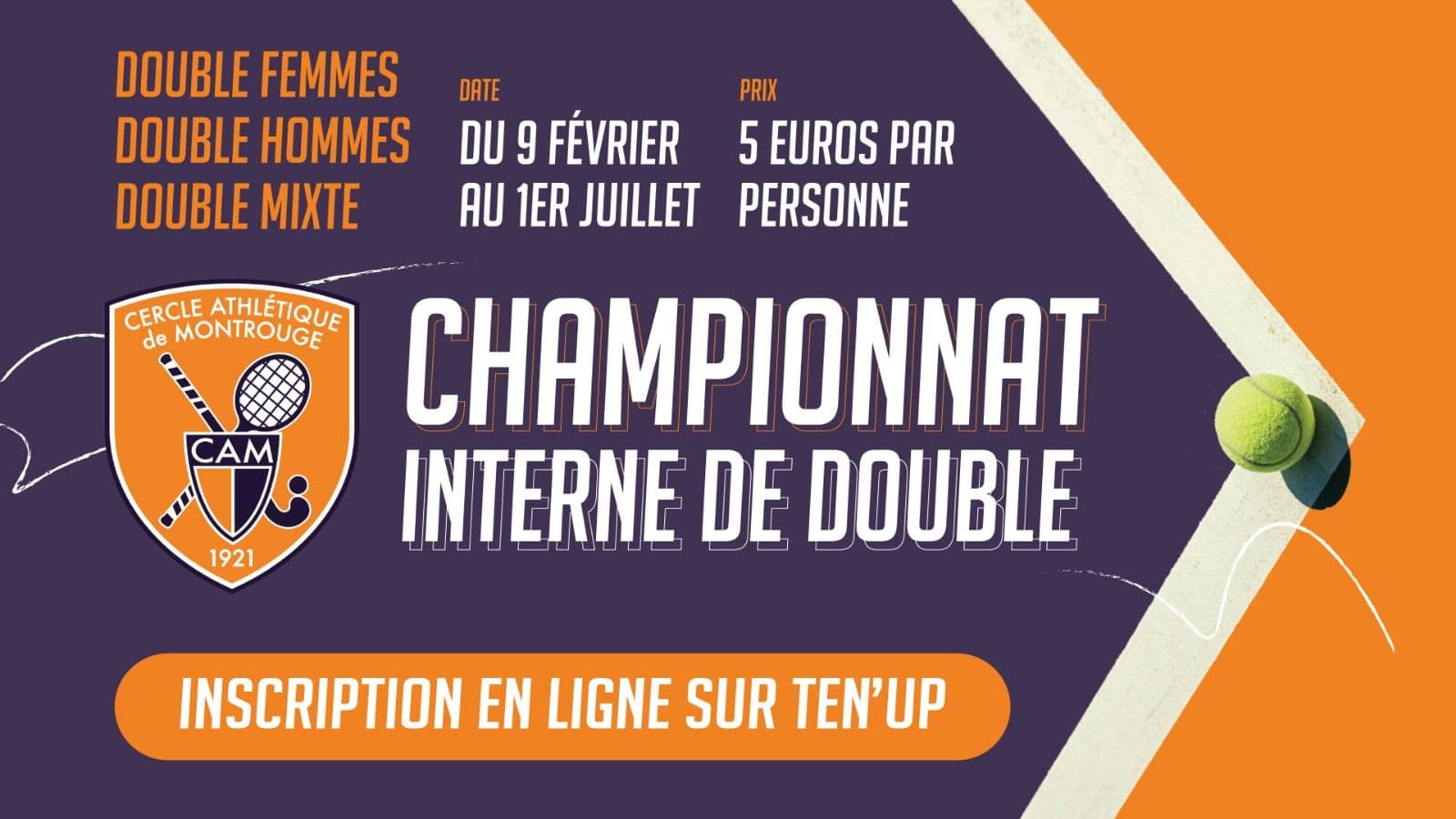 Nouveau : Championnat interne de double homologué au CAM